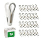 Plastic ClothesPins Heavy Duty Out door 24 Pack with Storage Box, 2.5-Inch Chip Clips with Non-Slip No-Trace Design for Laundry, Drying Clothes,Towels, Crafts, Picture, Food Clips, Home Use and Travel - color: White