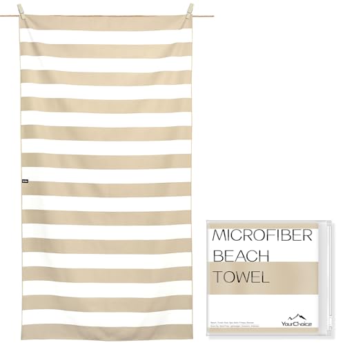 Your Choice Microfiber Beach Towel, Sand-Free Quick Dry Travel Towel, Oversized Compact Lightweight Recycled Towel for Pool Camping(67"x35"/60"x30") - color: B-bora Beige, size: Extra Large(67x35")