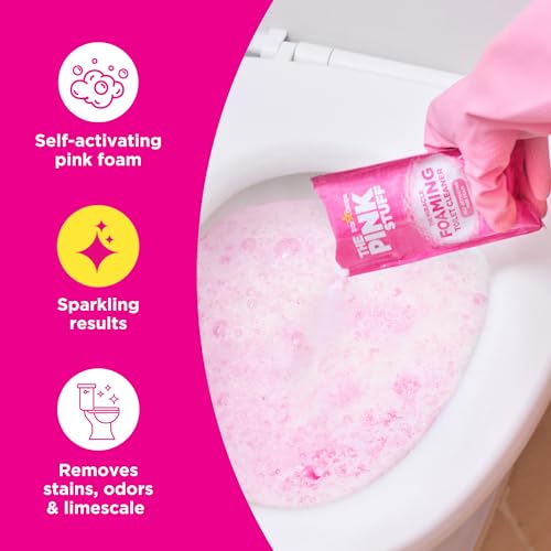 Stardrops The Pink Stuff Miracle Power Foaming Toilet Cleaner – Self-Activating Formula for Deep Cleaning, Stain Removal, and a Fresh Shine – Bathroom Essential - size: 7 Ounce (Pack of 3)
