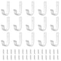 15-Pack White Metal Wall Hooks, Heavy Duty Screw-in Coat Hooks Wall Mounted for Hanging Towel, Clothing, Robe, Single Hooks for Bathroom, Entryway, Garage Organization - color: 15PCS Wide White hook