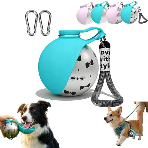 Foldable Pet Water Bottle for Travel, 2 in 1 Portable Dog Water Bottle with Bowl, Water Bottle for Dogs on Walks, with Stainless Steel Cup & Silicone Bowl for Walking Hiking (A 1PC) - color: A 1PC