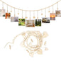 1 Pack Hanging Photo Display with Clips, Photo String with Clips, Boho Wall Decor Wooden Beads Garland with 9 Clips for Living Room, Bedroom, Dorm, Classroom (1Pack)