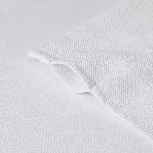 Chyhomenyc White Faux Linen Slub Textured Semi Sheer Small Window Kitchen Valance Curtain, Rod Pocket Cafe Valance for Bathroom Laundry Basement, 30Wx14L inch, 2 Piece - color: White, size: 30"W x 14"L (Pack of 2)