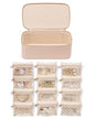 VLANDO Jewelry Travel Case,Travel Jewelry Organizer with Clear Velvet Jewelry Bags 12Pcs Zipper Pouch for Women Wedding Gifts for Friends Sister-Khaki - color: D.12PCS Khaki
