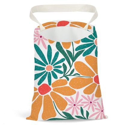 Flower Car Trash Can, Car Trash Bag Hanging, Waterproof Cars Back Seat Hanging Organizer and Storage Trash Bags for Vehicle Travelling Camping - color: Flower01
