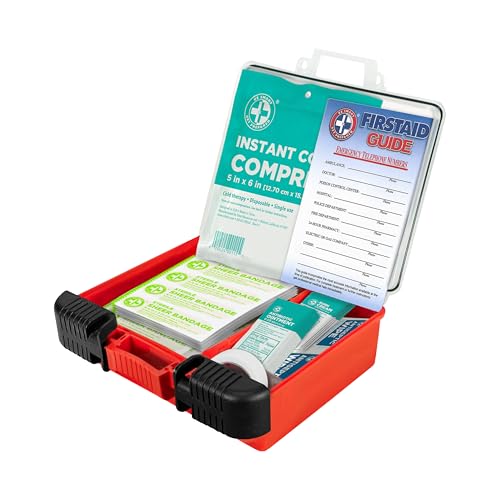 Be Smart Get Prepared OSHA/ANSI First Aid Kit - 10 Person, 100 Pieces - Designed for Home, Business, School, Industrial, and Restaurants - Compact & Portable