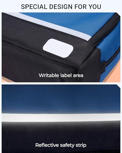 2 Pack Small Tool Bags Zipper Pouch for Organizing, with Adjustable Shoulder Strap & Carabiner, Utility Small Tool Pouch with Multi Pocket Compartments and Label Area (12" & 10") - color: Green/Blue
