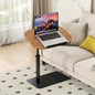 Solid Wood C Shaped Side Table for Sofa/Bed, Adjustable Height C Shaped End Table Metal Base, 360°Swivel/Flip Top Couch Tables That Slide Under, Small Spaces Laptop Stand Coffee Table (Wood) - color: Wood