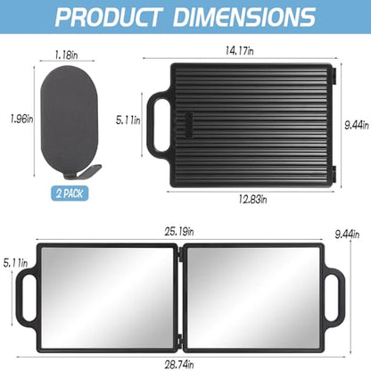 Foldable Full Length Travel Mirror with Handle, 28.3" x 9.3”Portable Shatterproof Hanging Camping Makeup Mirror for RV Tents and Small Spaces