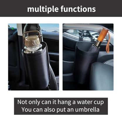 1 Pcs Black Cup Holder Large Cup Holder, Car Water Bottle Holder Bag, Hanging Anti-Drop Seat Car Seat Side-Hanging Storage Bag, Car Water Cup Storage Bag for Most Car Models