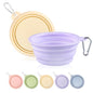 Collapsible Dog Bowls 2-Pack, Portable Travel Dog Bowl with Carabiner, Food-Grade Silicone Pet Bowl for Hiking, Walking (Macaron Yellow and Violet) - color: 12 OZ Macaron Yellow and Violet