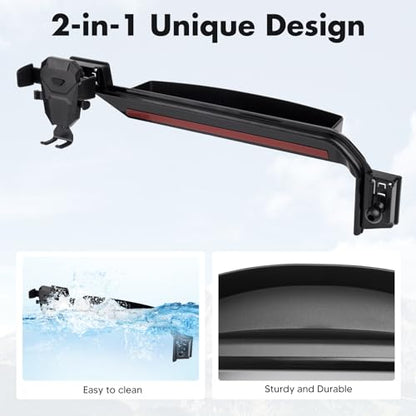 FIILINES Phone Holder for Toyota Land Cruiser 2024-2025 (Fit 12.3" Touch Screen), Phone Mount with Dash Organizer for Land Cruiser Accessories, 360 Degree Rotation Dash Mount Cell-Phone Holder - size: For Cruiser Prado LC250 2024-2025