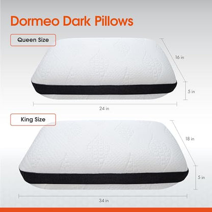 Dormeo Dark King Bed Pillow with Octaspring Technology, Reversible Breathable Gel and Memory Foam for Neck and Shoulder Support, Ideal for Side, Back, or Stomach Sleepers - 1pc
