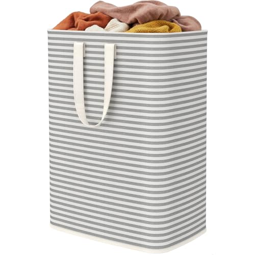 Lifewit 1 Pack Laundry Basket 65L Each, Collapsible Clothes Hamper with Reinforced Handles, Freestanding Waterproof Design for Bedroom and Laundry Room, Grey 65L Total - color: Grey, size: 65L