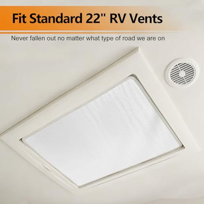 SheeChung RV Vent Insulator, 22″x14″x3″ RV Skylight Cover with Reflective Surface | Energy Saving & Reduce Heat Transfer | Skylight Shade Universal for Camper Trailer Vent - 1 Pack - size: 22 x 14 Aluminum