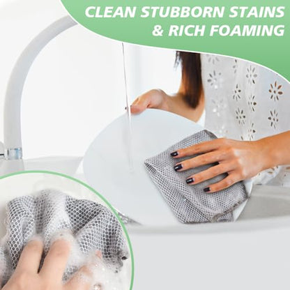 SINLAND Microfiber Dish Cloths Dish Rags for Washing Dishes Best Kitchen Washcloth Cleaning Cloths with Poly Scour Side 12Inchx12Inch 10Pack Grey - color: Grey, size: 12inchx12inch 10pack