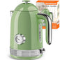 1.7L Electric Tea Kettle with Thermometer, 1500W Retro Stainless Steel Hot Water Kettle,Fast Boil Cordless Electric Kettle,Auto Shut-Off & Boil-Dry Protection