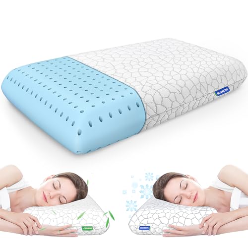 CushZone Memory Foam Pillows for Sleeping, Bed Pillow with Removable and Machine Washable Cover, Bed Pillow for Side, Back and Stomach Sleepers, King Size (1 Pack) - size: King Size