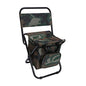 LEADALLWAY Fishing Chair with Cooler Bag Compact Fishing Stool Foldable Small Hunting Chair 12.2" Seat Depth,12.6" Seat Width - color: Camouflage