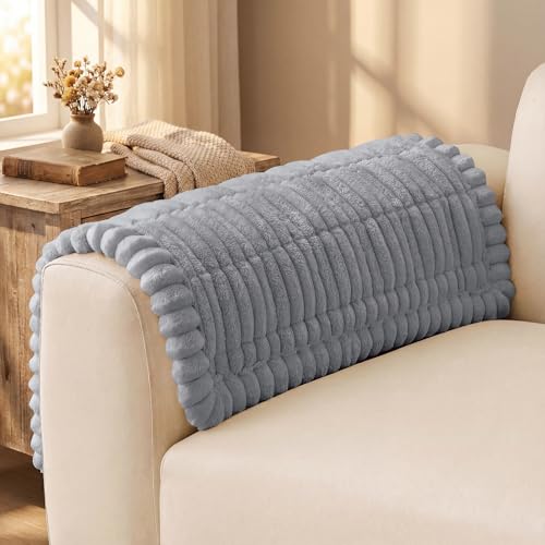 decorUhome Couch Cover for Dogs, Non-Slip Fuzzy Pet Sofa Cover for Seat, Backrest & Armrest, Soft Washable Pet-Friendly Sofa Protector, Grey, 27.6" x 27.6" - color: Grey, size: 27.6"x27.6"