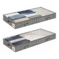 2 Pack 100L Low Profile Under Bed Storage Containers,4 Inches High Lightweight Underbed Storage NO STRUCTURE,Large Foldable Underbed Cloth Storage Bags for Blanket Fits Under Sofa,Couch,Grey