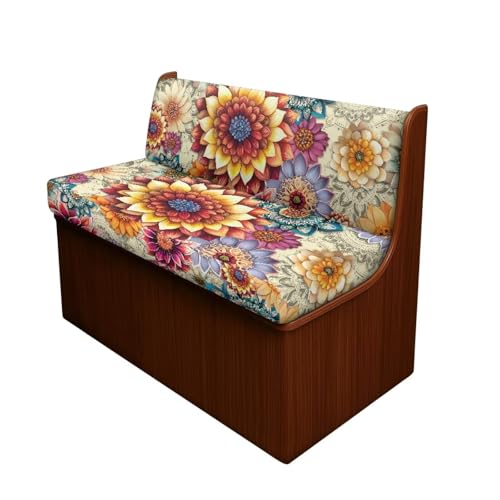 Bohemian Flower RV Dinette Cushion Covers Rv Accessories for Inside, Stretch RV Sofa Seat Slipcovers Replacement Camper Seat Cushion Elastic Washable RV Dinette Seat Protector - color: Bohemian Flower