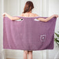 Unisex Bath Towel, Wearable After Bath Towel Set, Wearable Quick Dry Shower Gym Towel(53" x 31", Purple) - color: Purple, size: S(135X80CM)