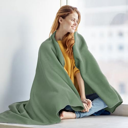 Buryeah 10 Pcs Fleece Blanket Bulk Soft Warm Fleece Blankets Cozy Lightweight Throw Blankets Plush Pet Throw Blanket for Home Bed Sofa Office Wedding Gifts Travel(50" X 60",Army Green) - color: Army Green