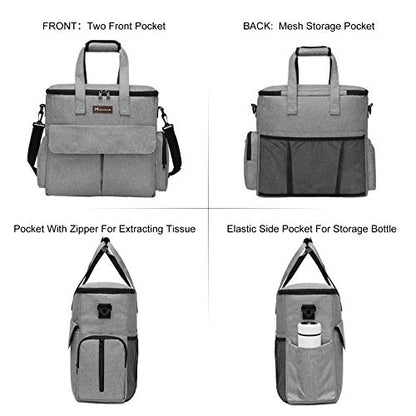 Modoker Dog Travel Bag, Weekend Pet Travel Set for Dog and Cat, Airline Approved Tote Organizer with Multi-Function Pockets, 2 Food Storage Containers, 2 Collapsible Bowls, 1 Feeding Mat (Grey) - color: Ash Grey