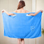 Unisex Bath Towel, Wearable After Bath Towel Set, Wearable Quick Dry Shower Gym Towel(53" x 31", Blue) - color: Blue, size: S(135X80CM)