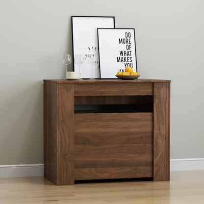 Extendable Dining Table, Transformer Extra Console Table for 1-12 People, Folding Space Saving Dining Room Table for Homes, Apartments, Walnut - color: A1 Walnut