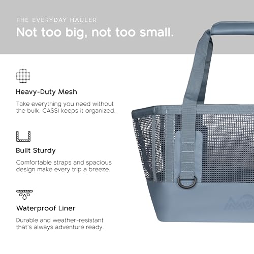 MISSION Boat Gear CASSI Heavy-Duty Outdoor Tote and Waterproof Marine-Grade Mesh Boat Bags - color: Steel Blue, size: 50 Liter