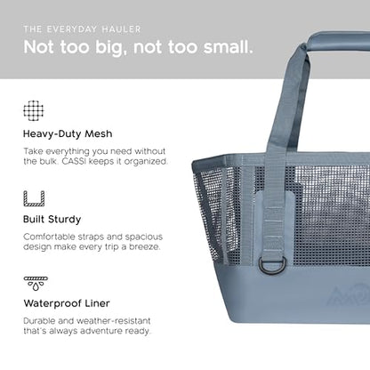 MISSION Boat Gear CASSI Heavy-Duty Outdoor Tote and Waterproof Marine-Grade Mesh Boat Bags - color: Steel Blue, size: 50 Liter