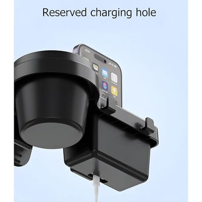 GDQ Car Cup Holder - Hanging Car Door Window Drink Coffee Door Cup Holder with Clip-On Design, No Drill, with Phone Holder, Key Hook & Charging Port Universal Fit for SUV Truck Sedan（1 Pack）