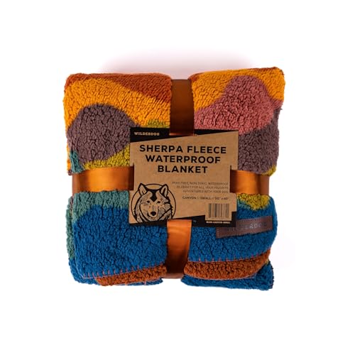 Wilderdog Sherpa Fleece Waterproof Dog Blanket - 50" x 40" - Canyon - color: Canyon Orange, size: 50” x 40”