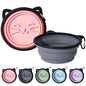 2Pack Silicone Collapsible Dog Bowls, Cute Pet Ear Shape and Cat Graphic Travel Water Bowl Full of Pet Atmosphere 25oz Portable Feeder for Small Large Dog Walking Hiking Camping (Pink and Grey) - color: Pink and Grey