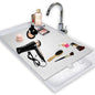 BRIAN & DANY Makeup Mat for Sink, Bathroom Sink Cover for Counter Space, Foldable Silicone Sink Mat Organizer Countertop RV Space Saver, White, 19.3" x 15.5" - color: White