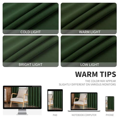 CUCRAF Dark Olive Green Velvet Blackout Curtains 96 inches Long, Thermal Insulated, Noise Reducing Rod Pocket Luxury Drapes for Bedroom Living Room(52x96 inches, 2 Panels) - color: Dark Olive Green, size: 52"W x 96"L (Pack of 2)