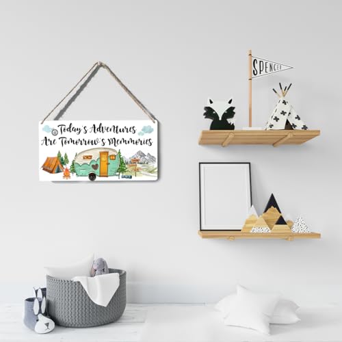Xiolcxdr Camper Decor for Inside Wall Art Sign Christmas Birthday Camping Gifts for Women Men Friend Family Farmhouse Garage RV Home Decor Camper Accessories With Rope 6 x 12 Inch