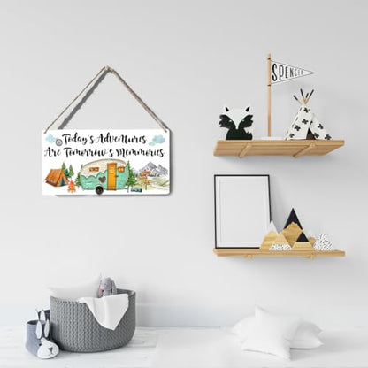 Xiolcxdr Camper Decor for Inside Wall Art Sign Christmas Birthday Camping Gifts for Women Men Friend Family Farmhouse Garage RV Home Decor Camper Accessories With Rope 6 x 12 Inch