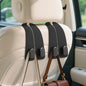 Car Seat Headrest Hooks - 2 Pack Universal Car Purse Hook, Leather Car Bag Purse Holder with Double Metal Hooks for Handbags, Grocery Bags, Bottles, Phones - color: Black