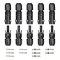 8AWG Solar Connectors IP68 Waterproof 1500V 70A Solid Tinned Copper Terminal Black 5 Pairs for Solar PV Panel Cable(10mm²) - size: 10mm2 (8AWG)