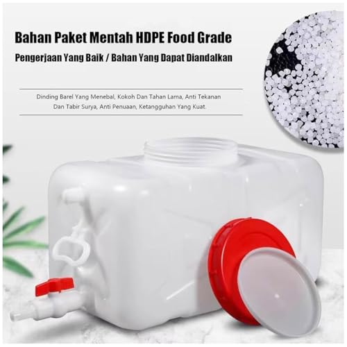 Plastic Water Tank 25L/35L/50L/80L/110L/200L Water Container，Rain Water Tank，Food-Grade Rectangular Thickened Water Tower with Faucet for Household Water Storage(Size:110L) - size: 110L