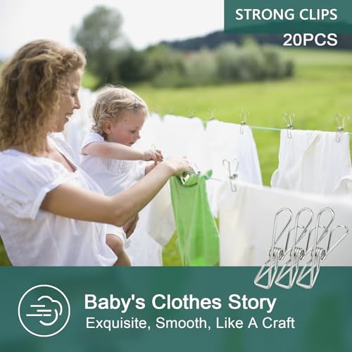 Clothespins 20PCS - Picture & Food Clips, Hanging Clothes & Photo Clips (Small Size) - size: 20pcs small size Clothes Pins