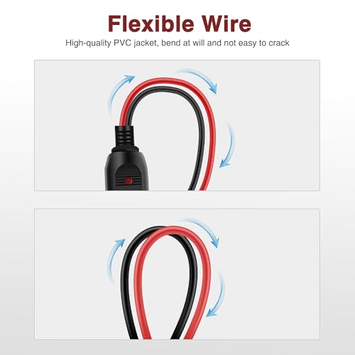 Nilight 10028W 2 Pack Cigarette Lighter Male Plug with Leads 10Amp Fuse with LED Light Car Replacement Cigar Male Socket Plug Extension Cable - color: 2 Pack Male Plug