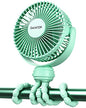 Gaiatop Mini Portable Stroller Fan, Battery Operated Small Clip on, Detachable 3 Speed Rechargeable, 360° Rotate Flexible Tripod Better Cooling for Car Seat Crib Treadmill Travel Green - color: green