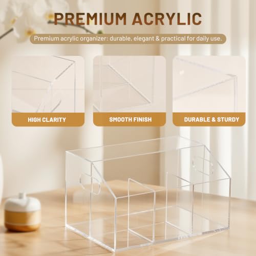 Acrylic Paper Plate Organizer and Dispenser – Plate and Utensil Caddy for Plates, Cups, Napkins and Cutlery, Ideal for Kitchen, Parties, Picnics, Weddings, and Outdoor Events - size: Standard(9 x 6 Inch)