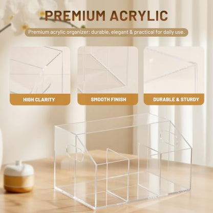 Acrylic Paper Plate Organizer and Dispenser – Plate and Utensil Caddy for Plates, Cups, Napkins and Cutlery, Ideal for Kitchen, Parties, Picnics, Weddings, and Outdoor Events - size: Standard(9 x 6 Inch)