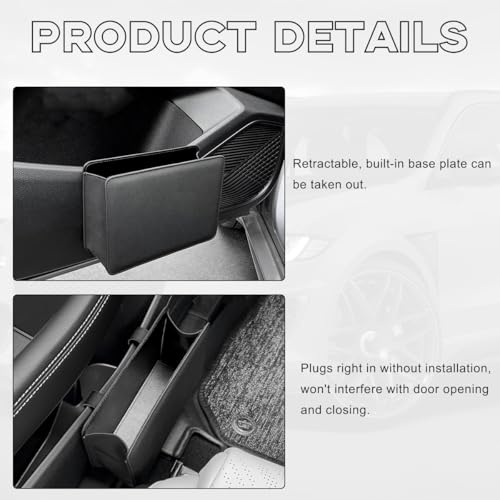 Yourkar Car Trash Can, Foldable Waterproof Leather Car Garbage Organizer Holder, Automotive Mini Dustbin Container with One Roll Trash Bag, Universal Interior Car Accessories (Black) - color: Black