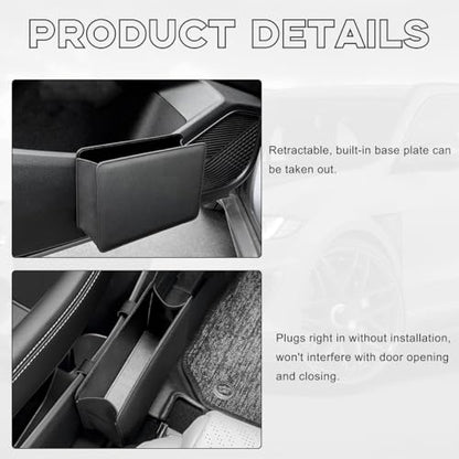 Yourkar Car Trash Can, Foldable Waterproof Leather Car Garbage Organizer Holder, Automotive Mini Dustbin Container with One Roll Trash Bag, Universal Interior Car Accessories (Black) - color: Black
